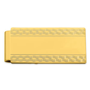 Gold-plated Kelly Waters Patterned Edge Hinged Men's Gifts Money Clip
